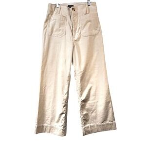 Cream Wide-Leg Women's Pants